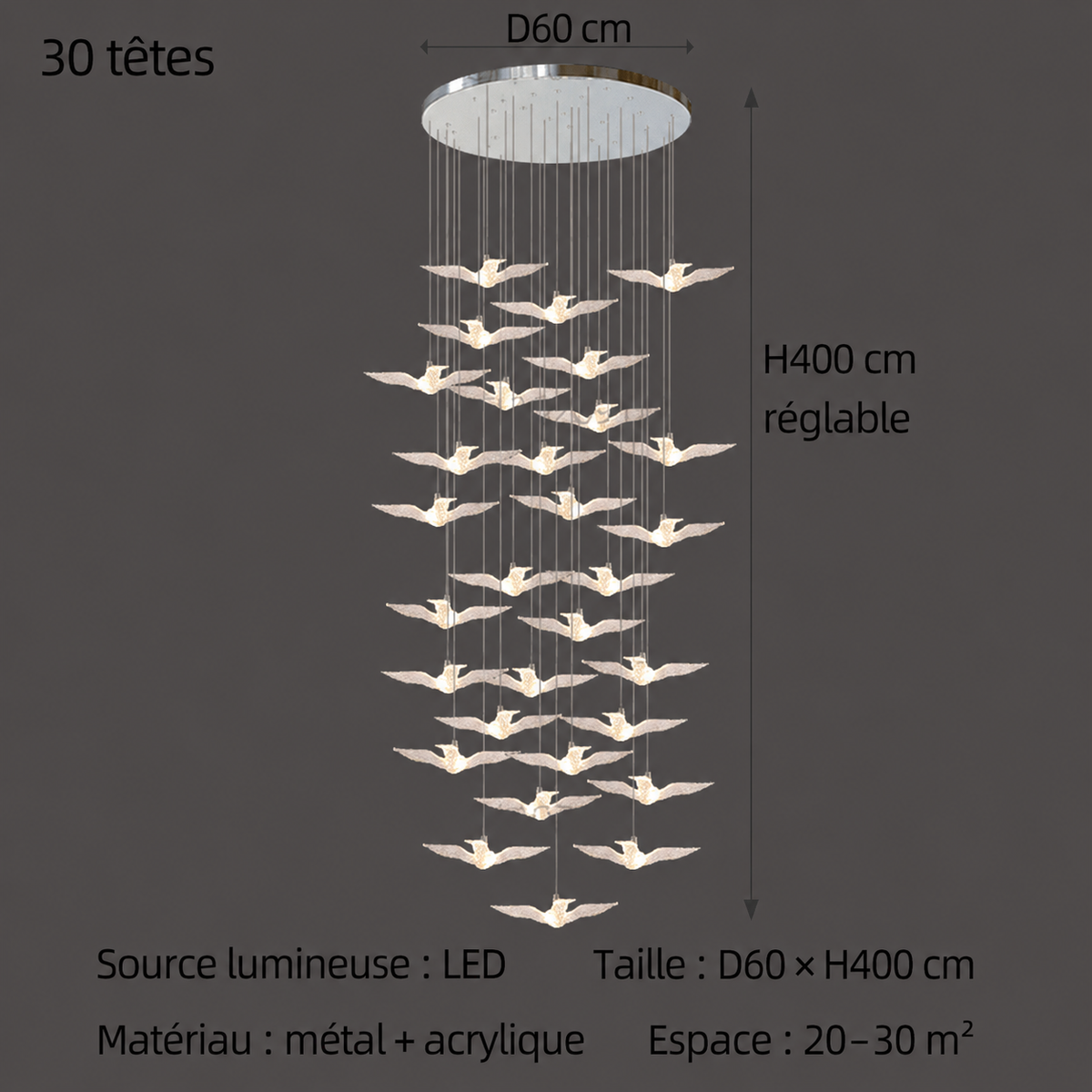 Pendelleuchte LED Vogel Design Modern