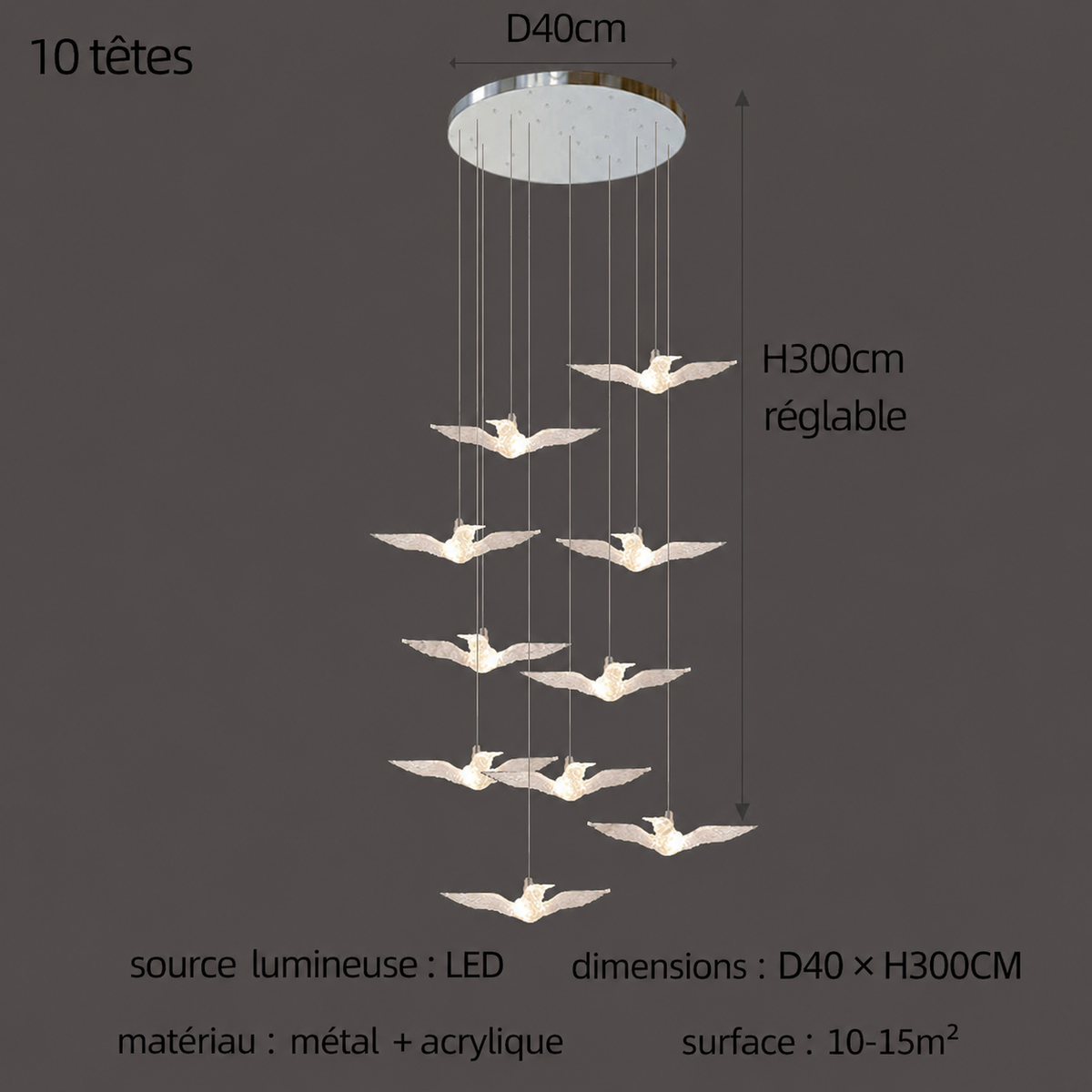 Pendelleuchte LED Vogel Design Modern