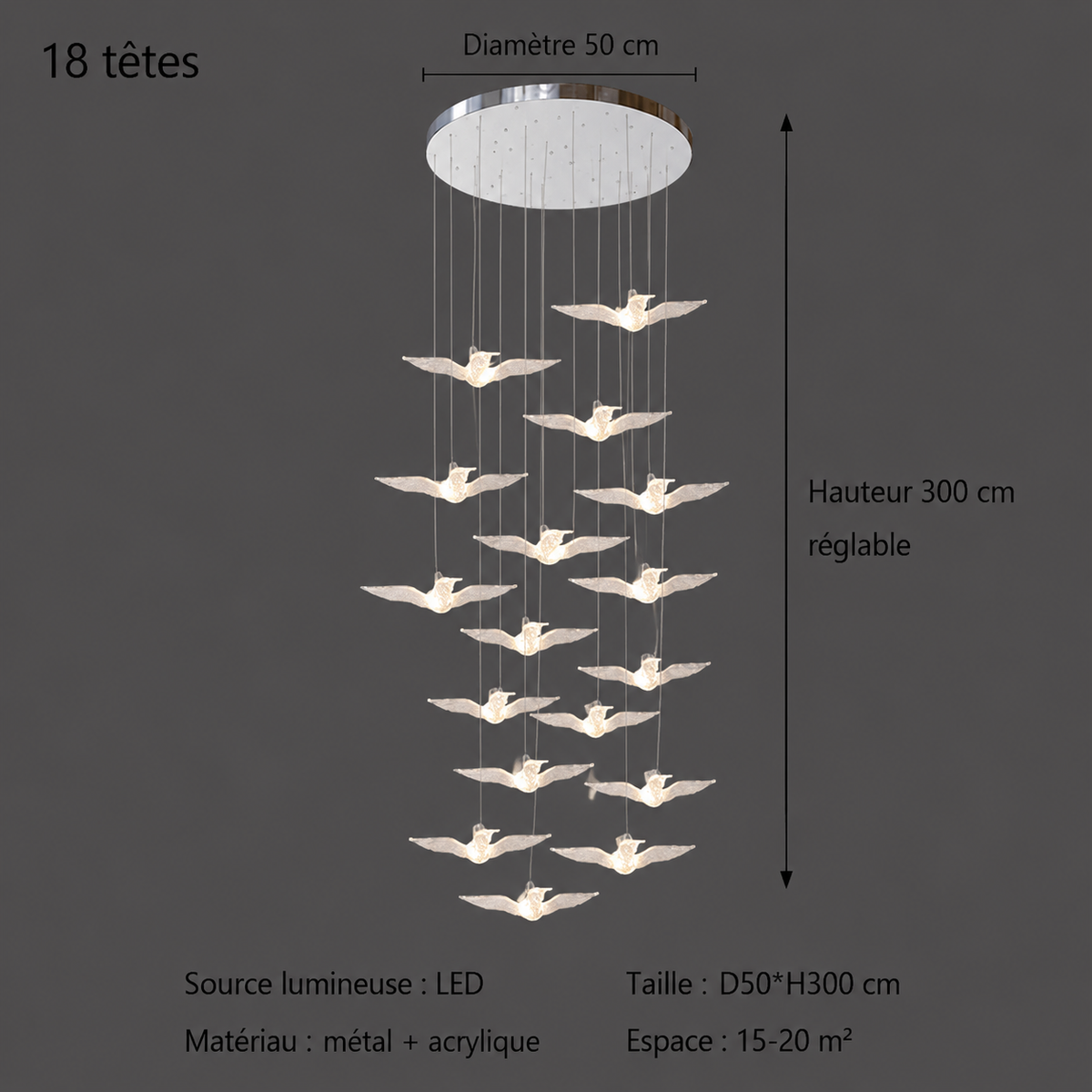 Pendelleuchte LED Vogel Design Modern