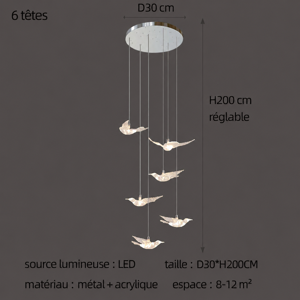 Pendelleuchte LED Vogel Design Modern