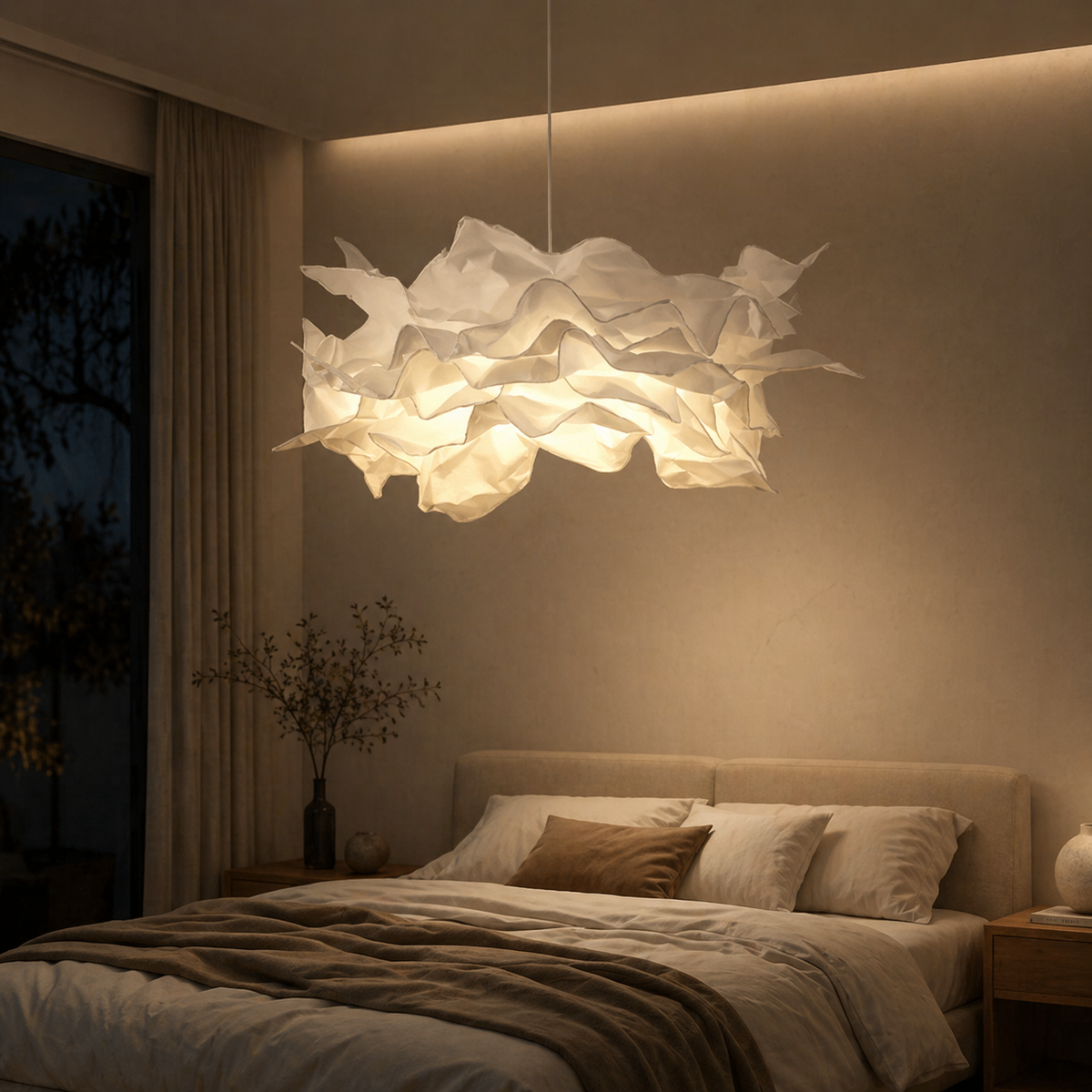 Pendelleuchte Wolke Weiß für Schlafzimmer