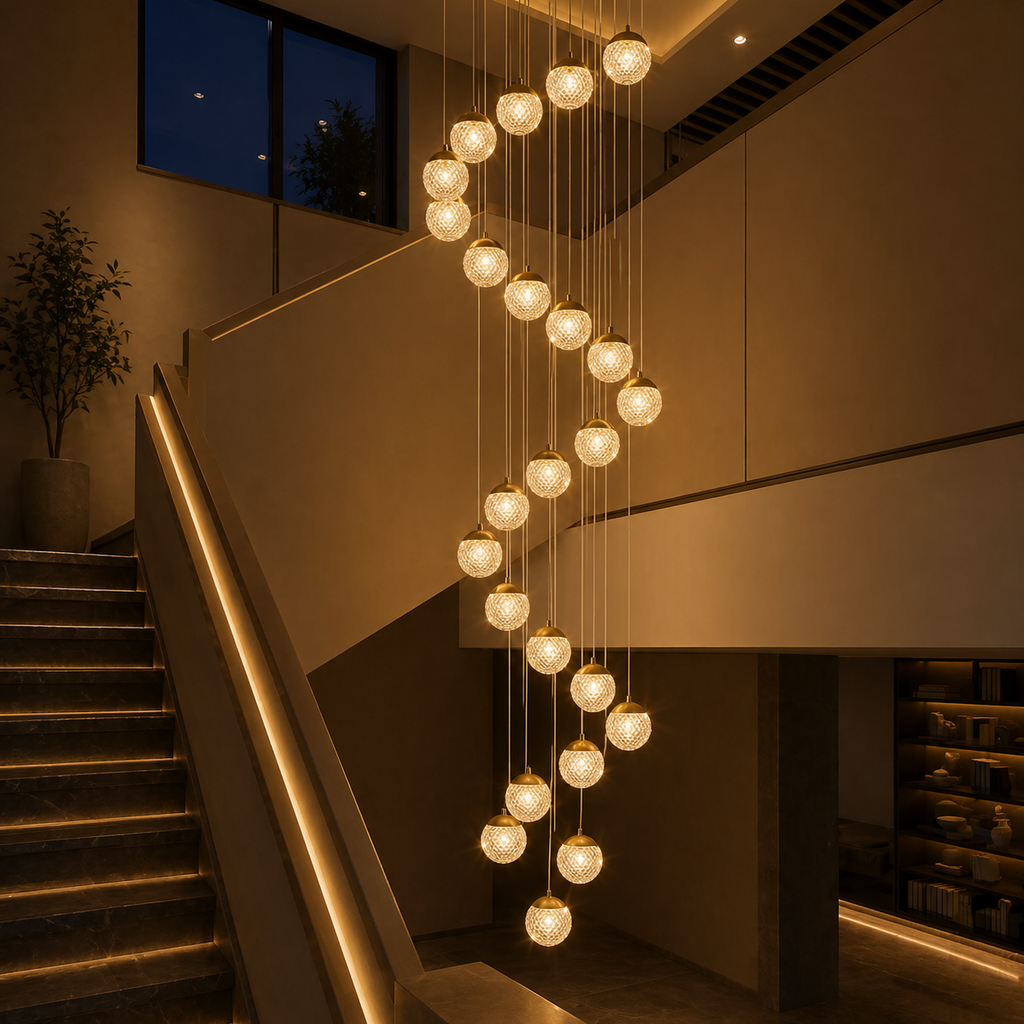 Kronleuchter Blase Gold aus Acryl