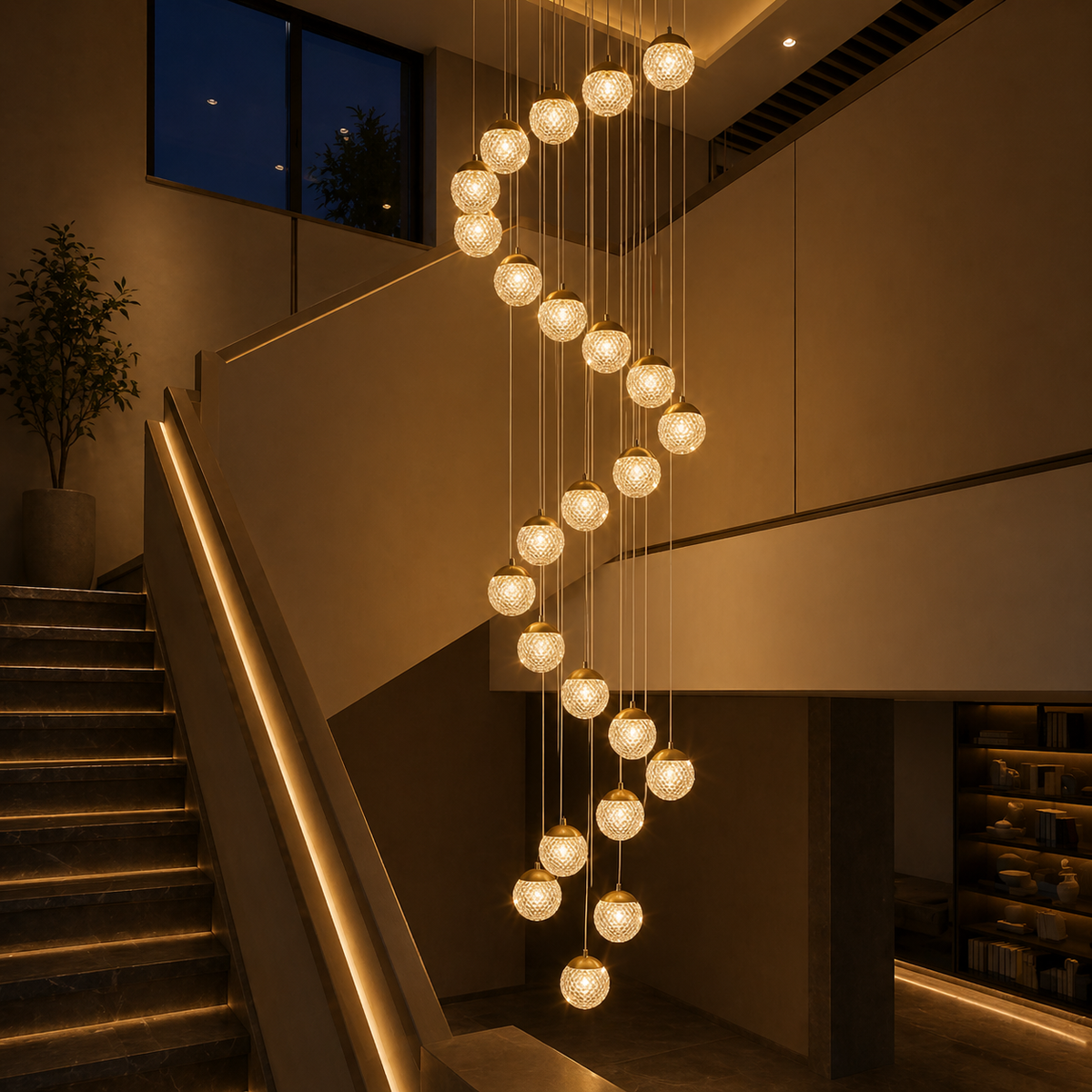 Kronleuchter Blase Gold aus Acryl