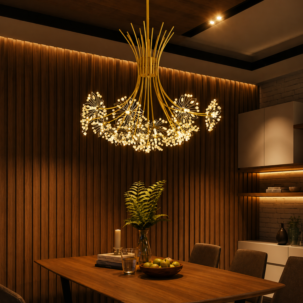 Kronleuchter Wohnzimmer Design aus Metall und Acryl