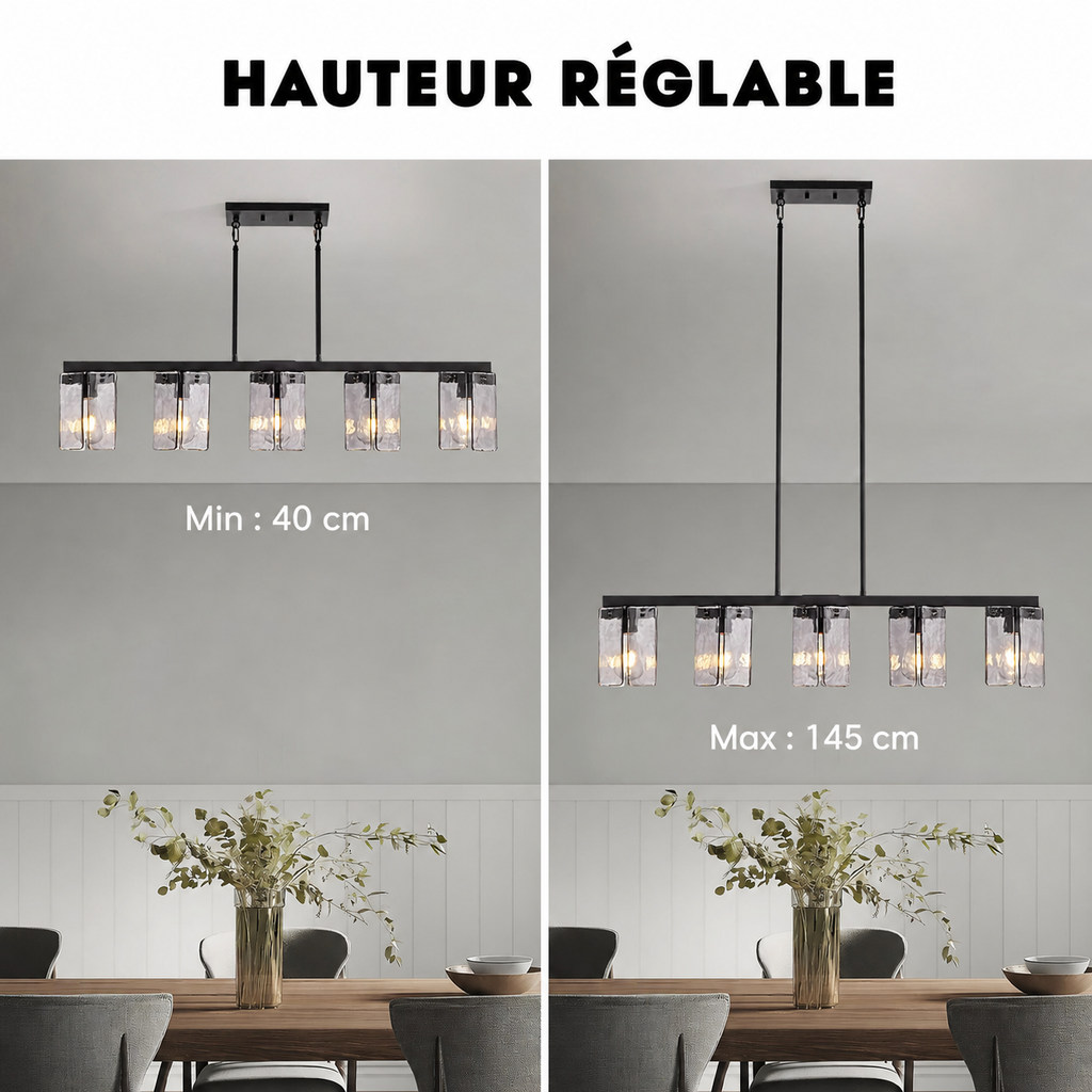 Kronleuchter Linear Rauchglas für Esszimmer