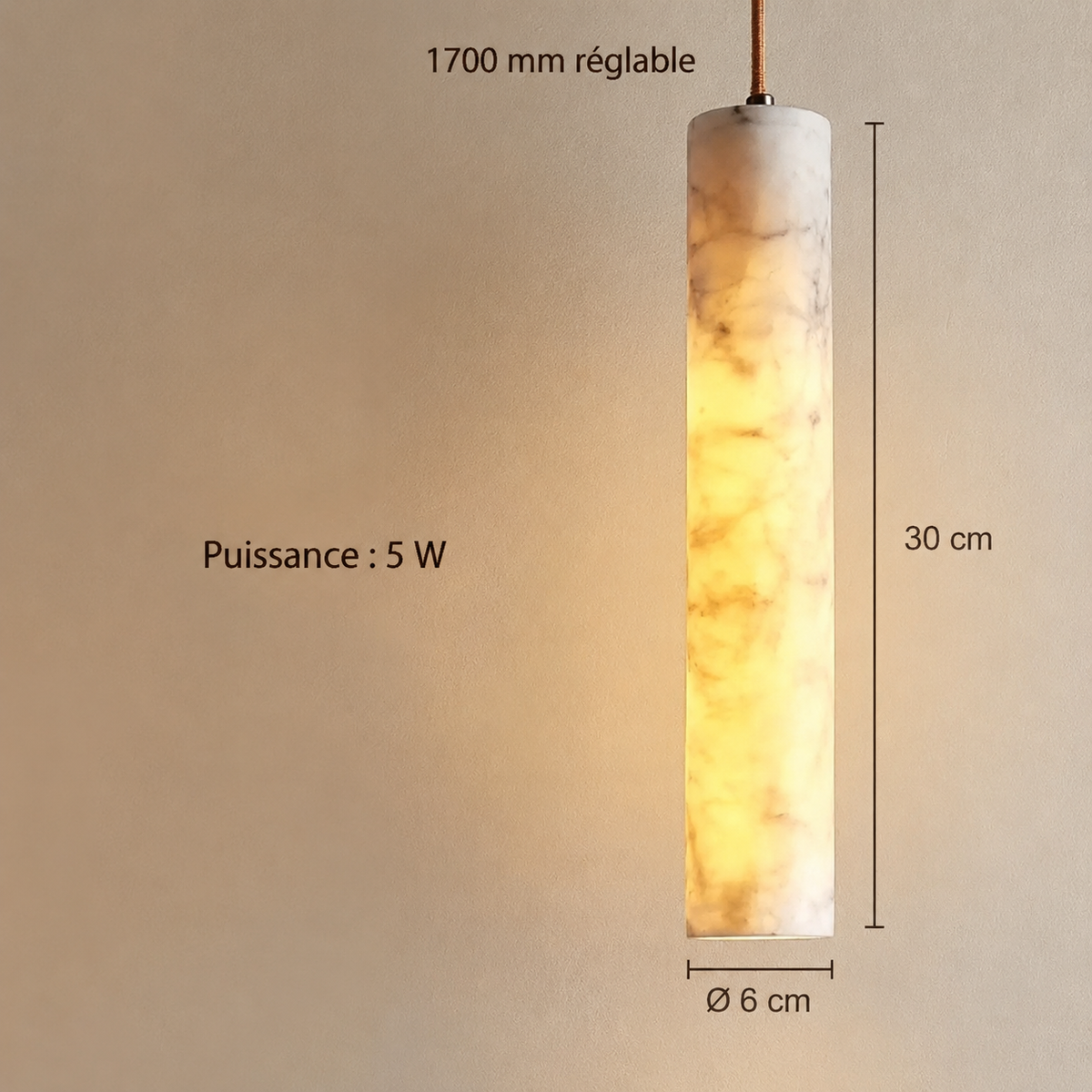 Pendelleuchte LED aus Marmor Modern