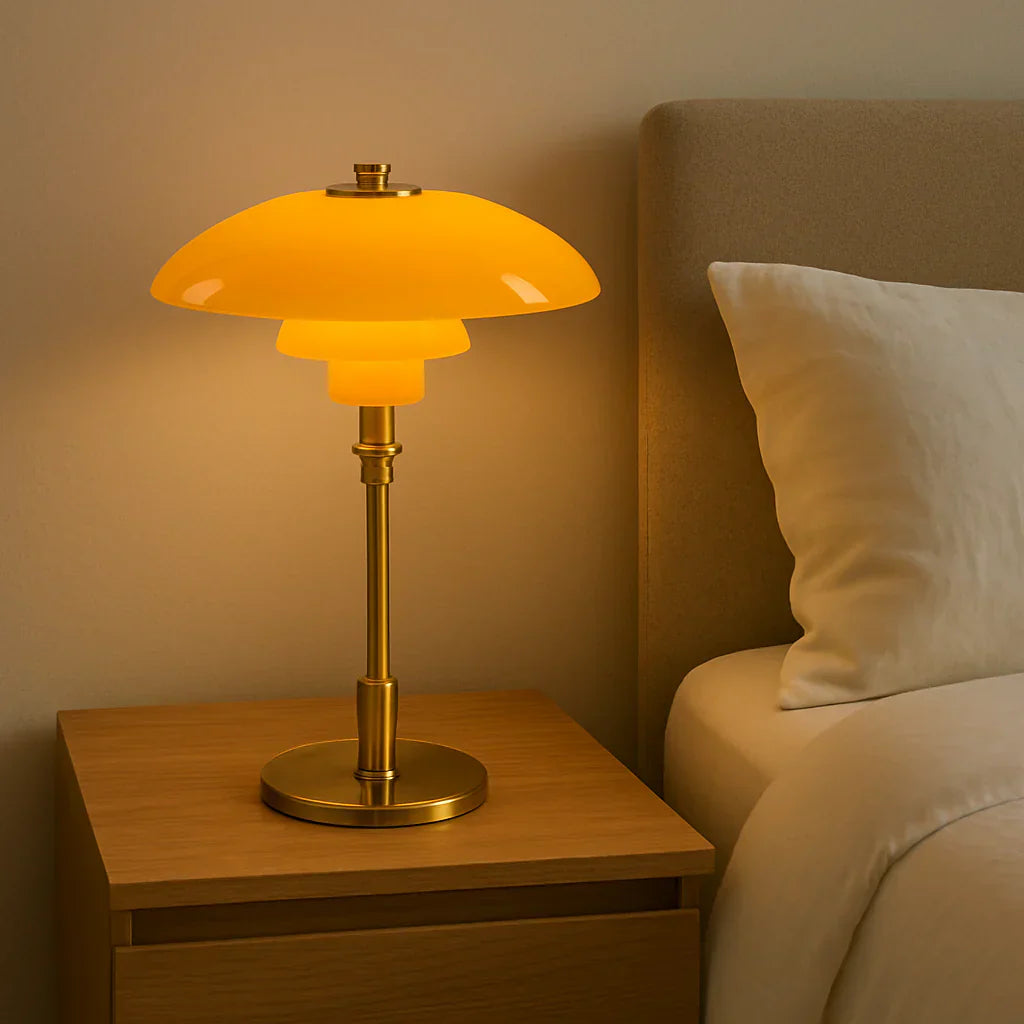 Nachttischlampe Design Orange
