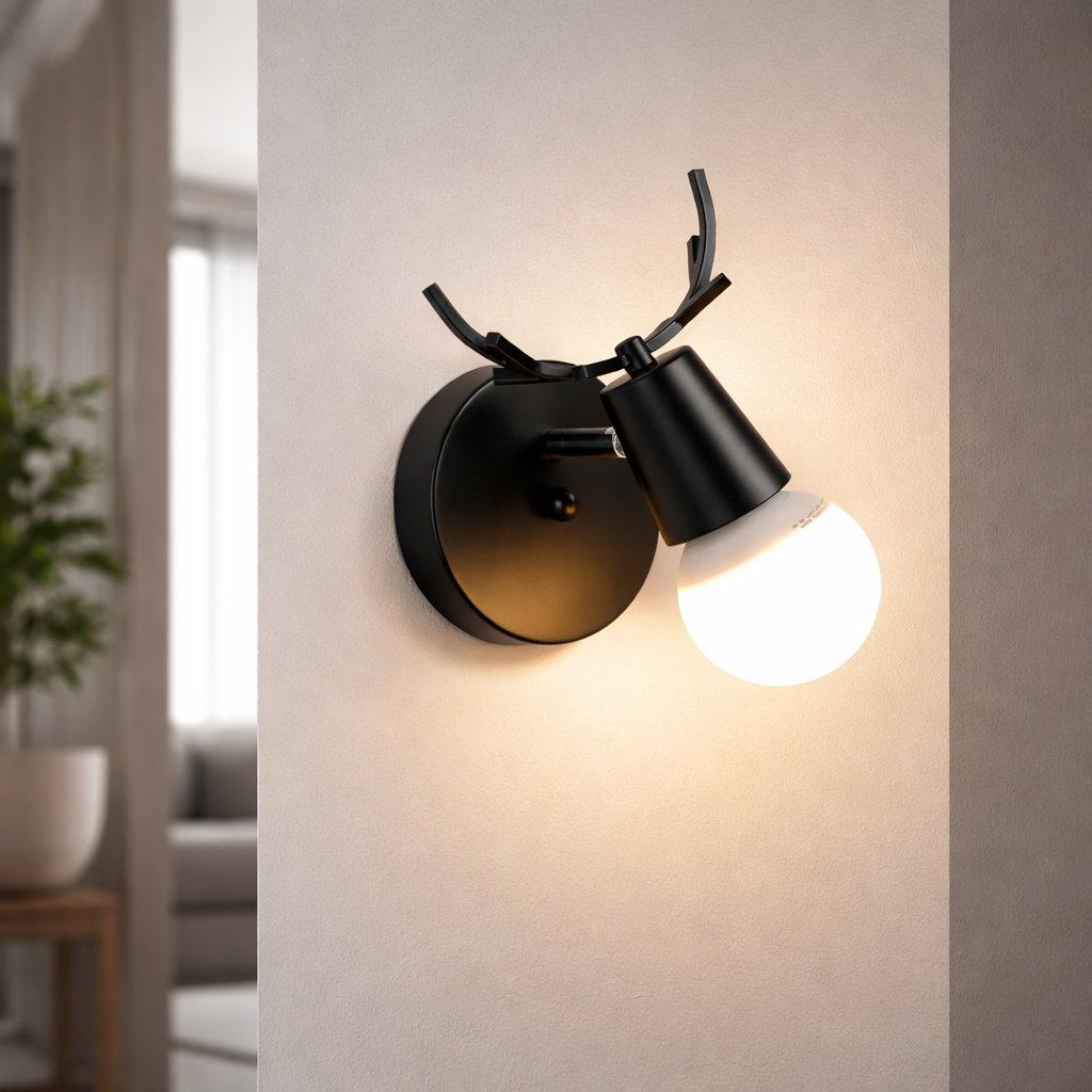 Wandleuchte LED Cerf aus Holz Design Originell