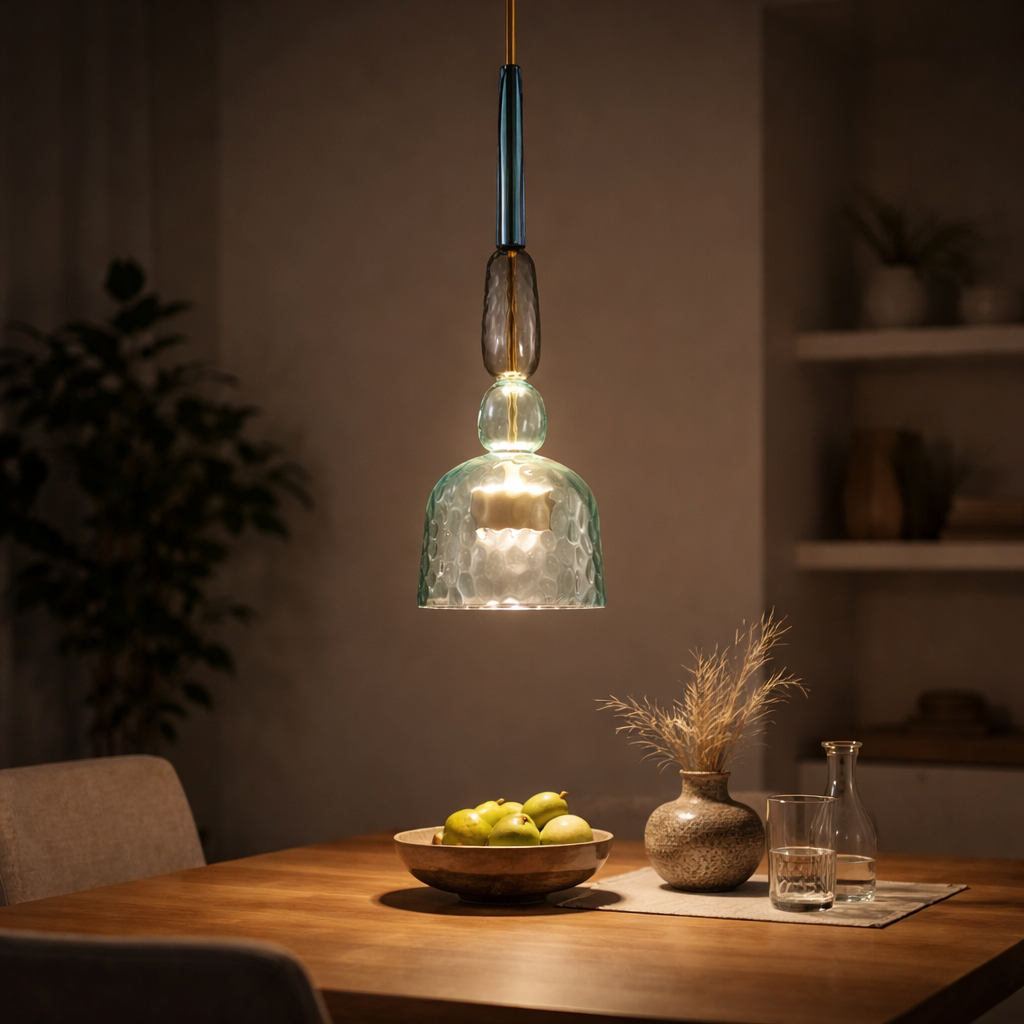Pendelleuchte LED aus farbigem Glas Design modern