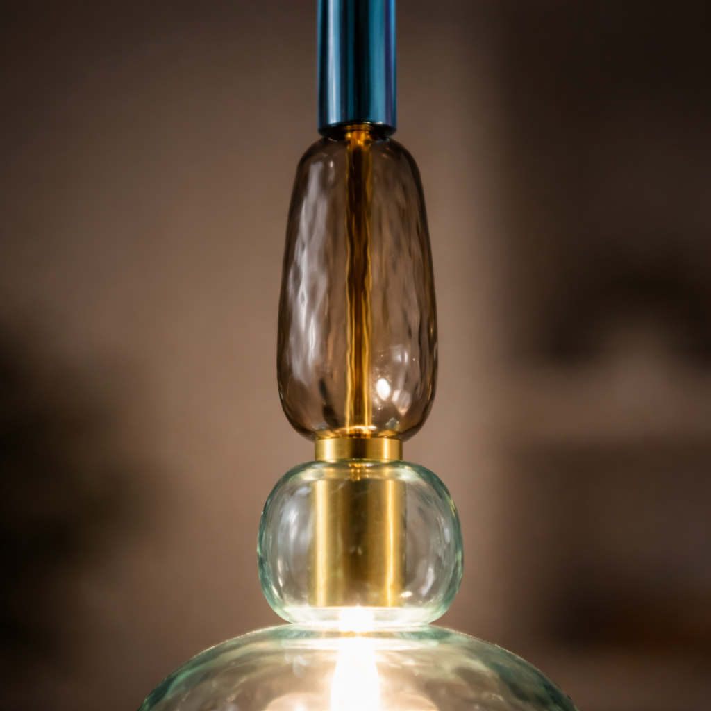 Pendelleuchte LED aus farbigem Glas Design modern