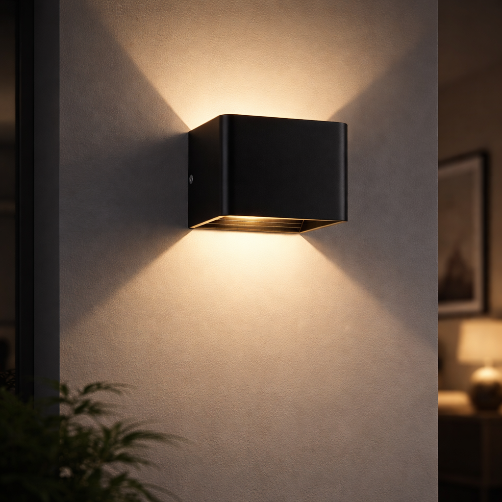 Wandleuchte LED modern Würfel aus Farbiges Metall