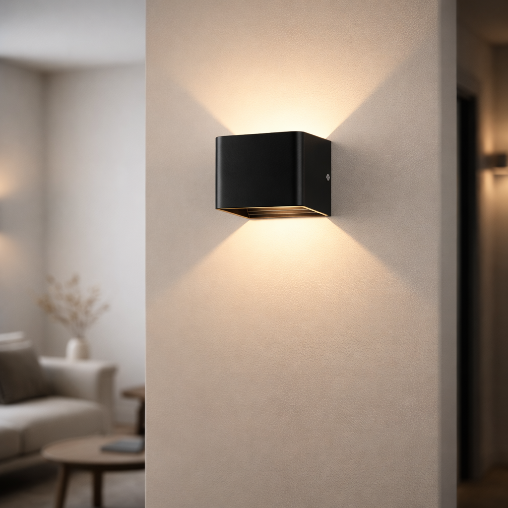 Wandleuchte LED modern Würfel aus Farbiges Metall