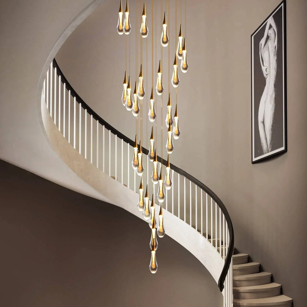 Kronleuchter Spirale LED Gold für Wohnzimmer und Esszimmer