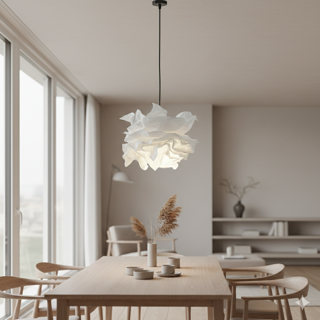 Kronleuchter aus Papier Weiß im Design floral Elegant