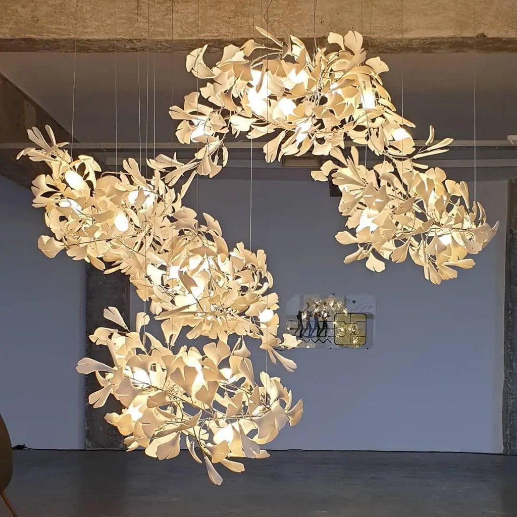 Kronleuchter Blumen Gold aus Keramik