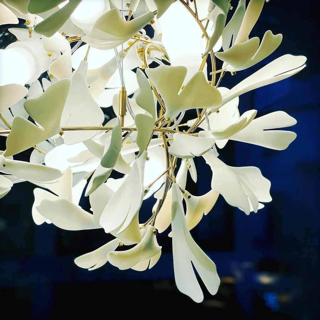 Kronleuchter Blumen Gold aus Keramik