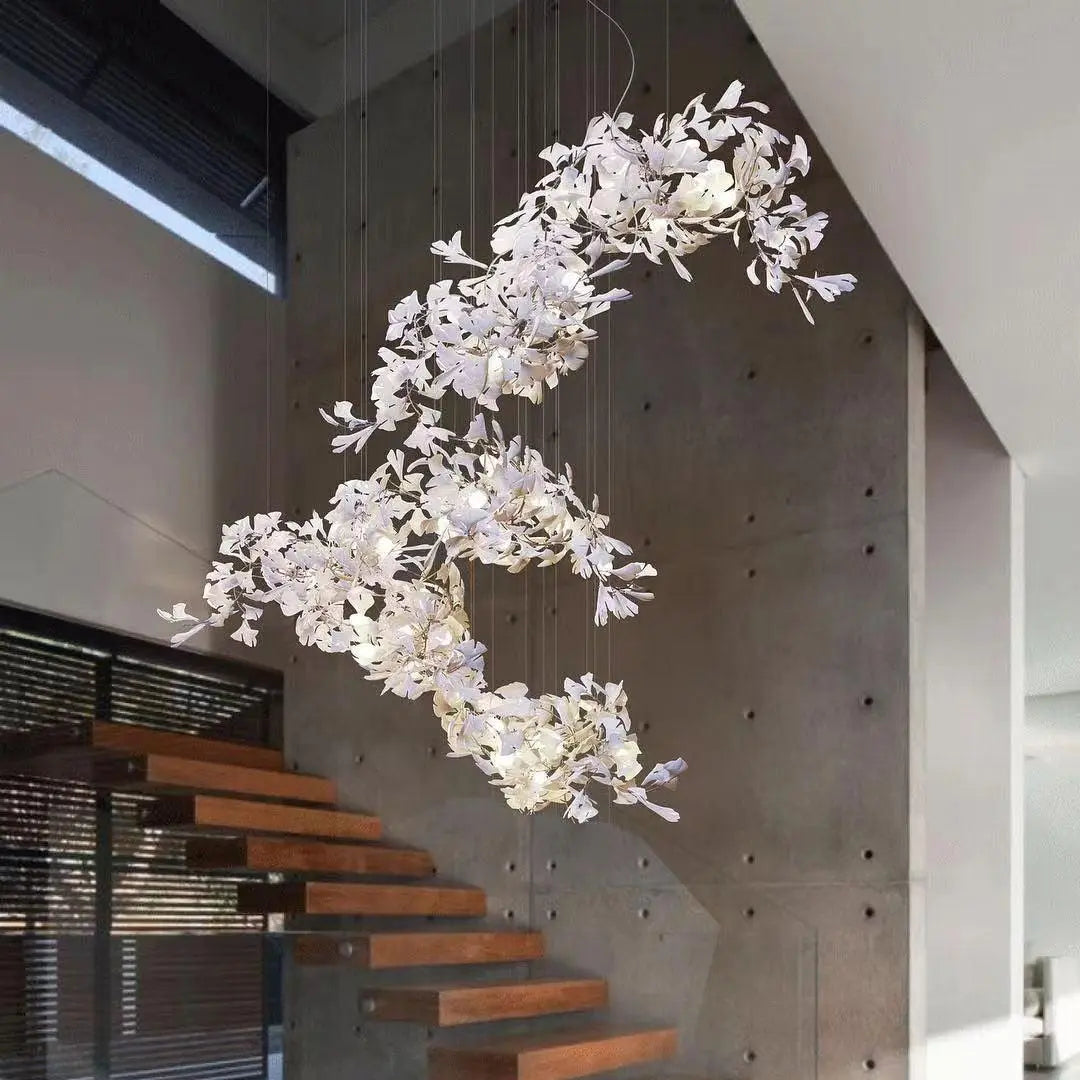 Kronleuchter Blumen Gold aus Keramik