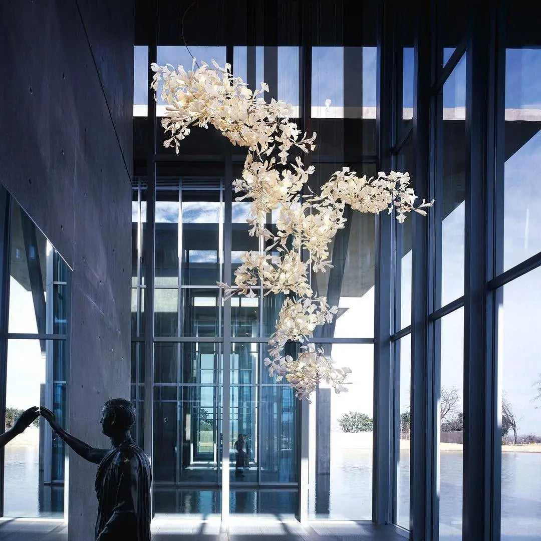 Kronleuchter Blumen Gold aus Keramik