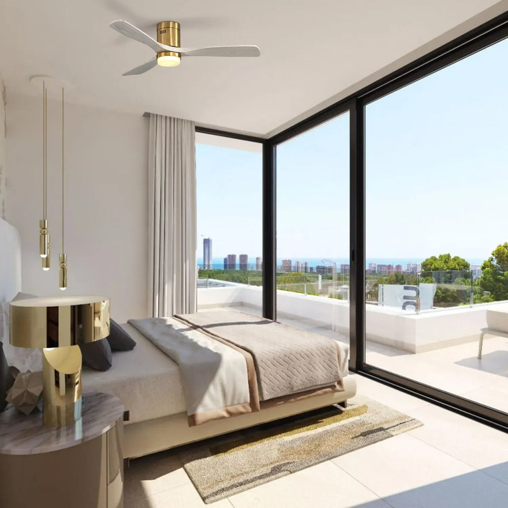 Miami | Deckenventilator 132cm Aura - Flügel Holz & LED integriert