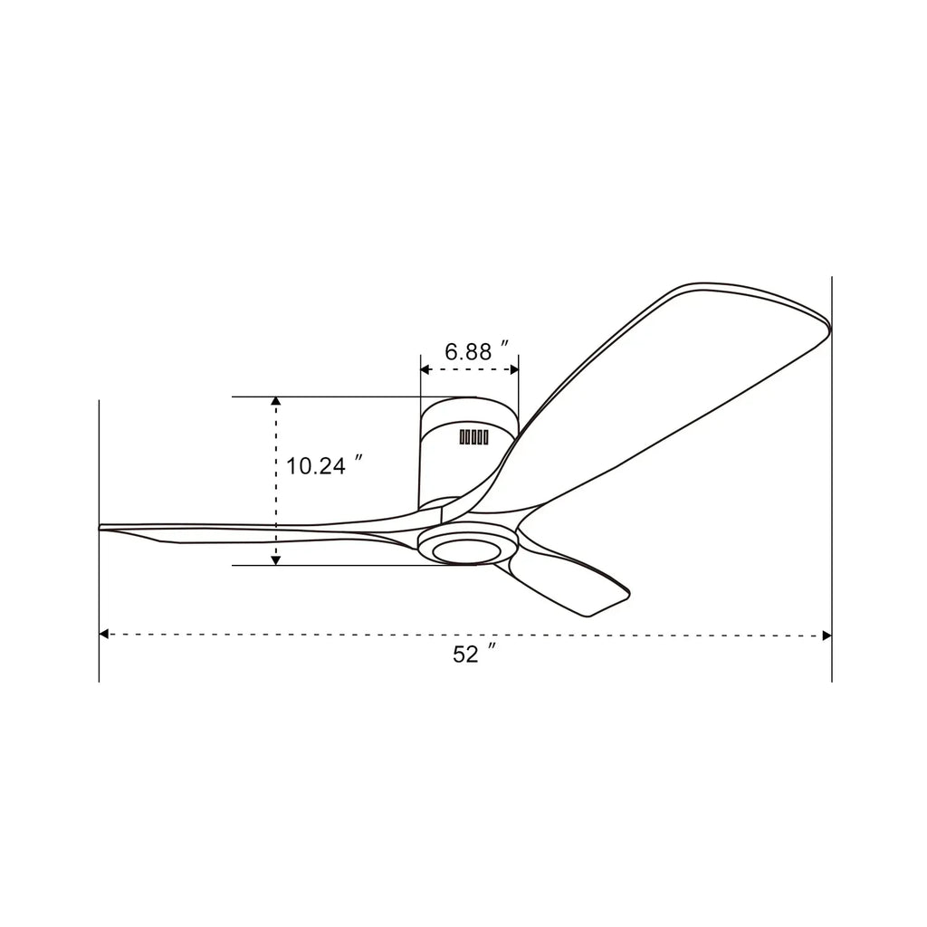 Mountain | Deckenventilator 132cm eingelassen - Sans Licht, Stahl & Holz