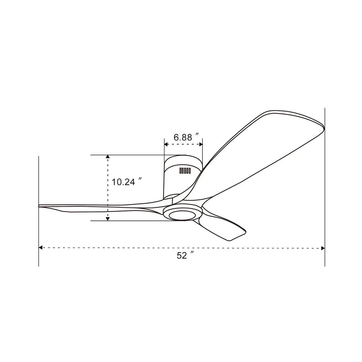 Mountain | Deckenventilator 132cm eingelassen - Sans Licht, Stahl & Holz