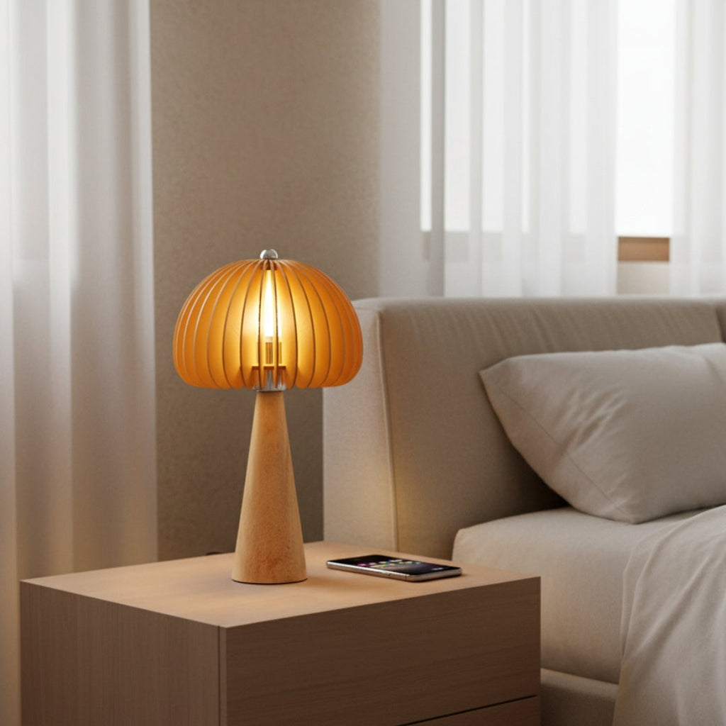 Nachttischlampe Design Holz