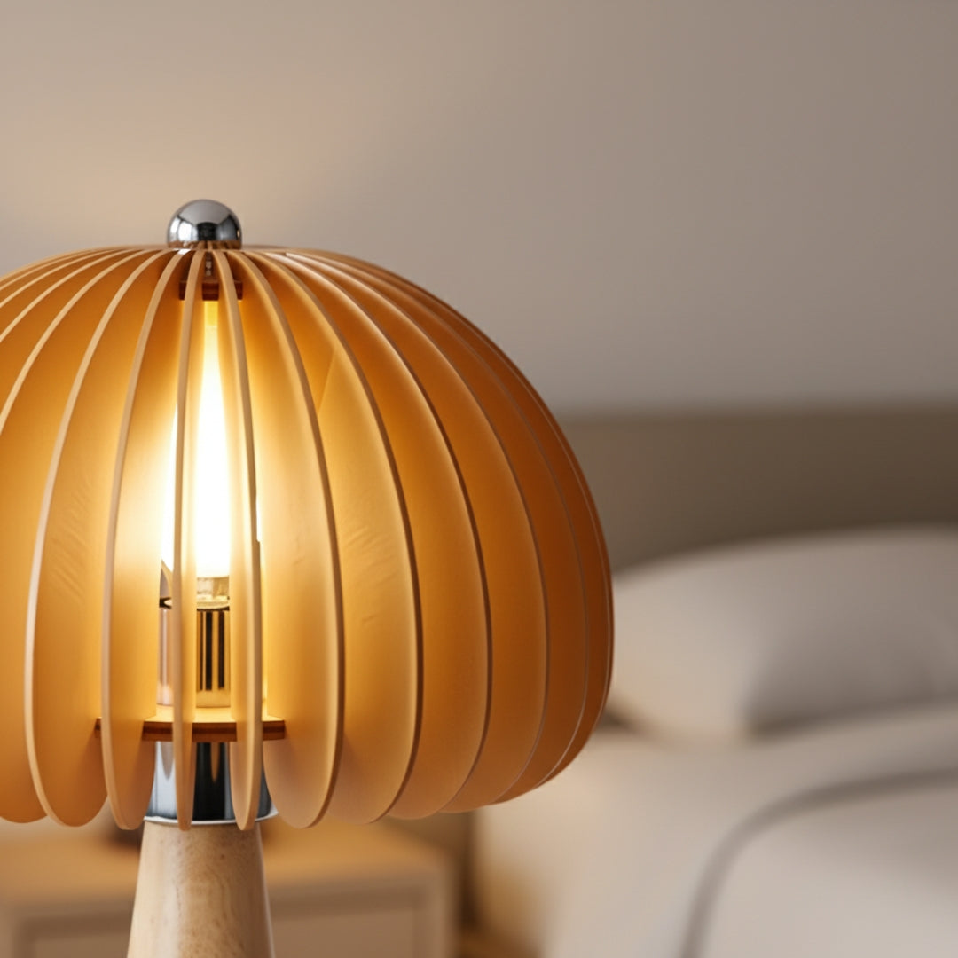 Nachttischlampe Design Holz