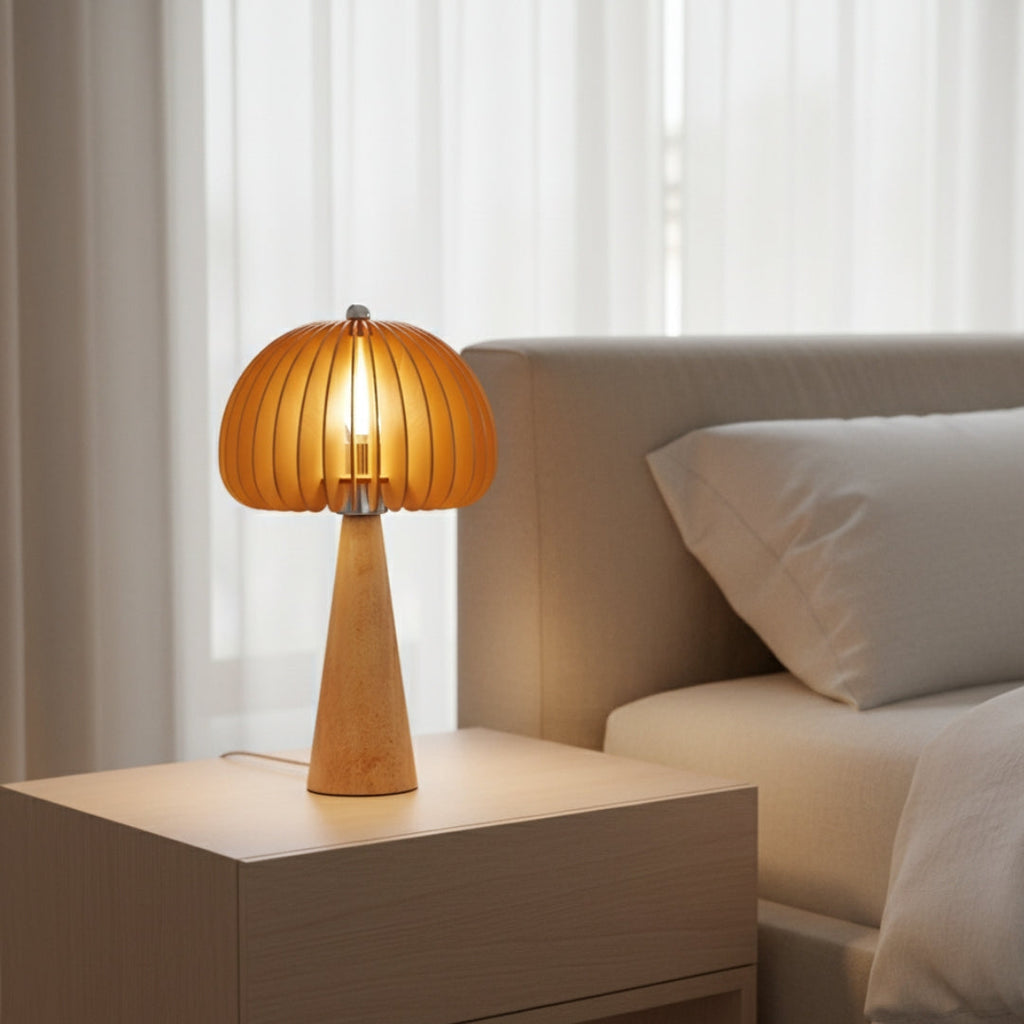 Nachttischlampe Design Holz