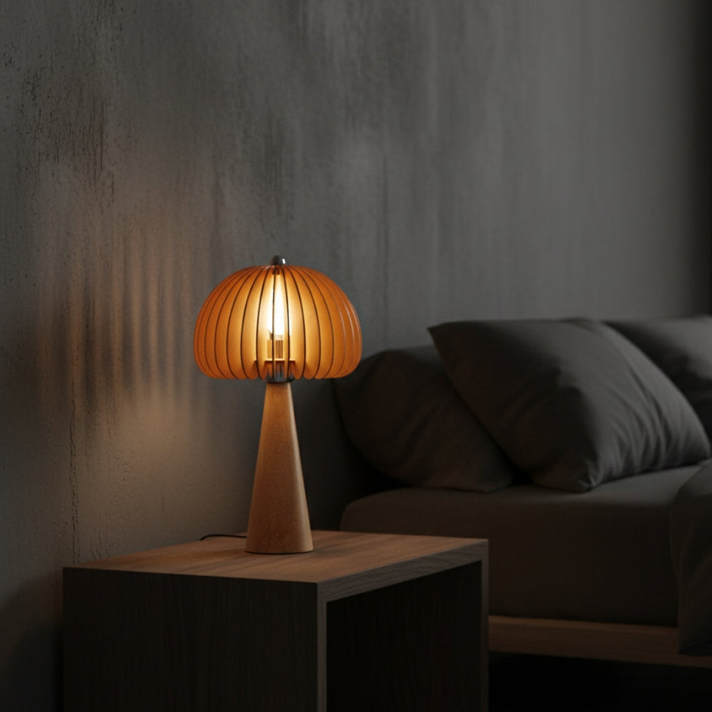Nachttischlampe Design Holz