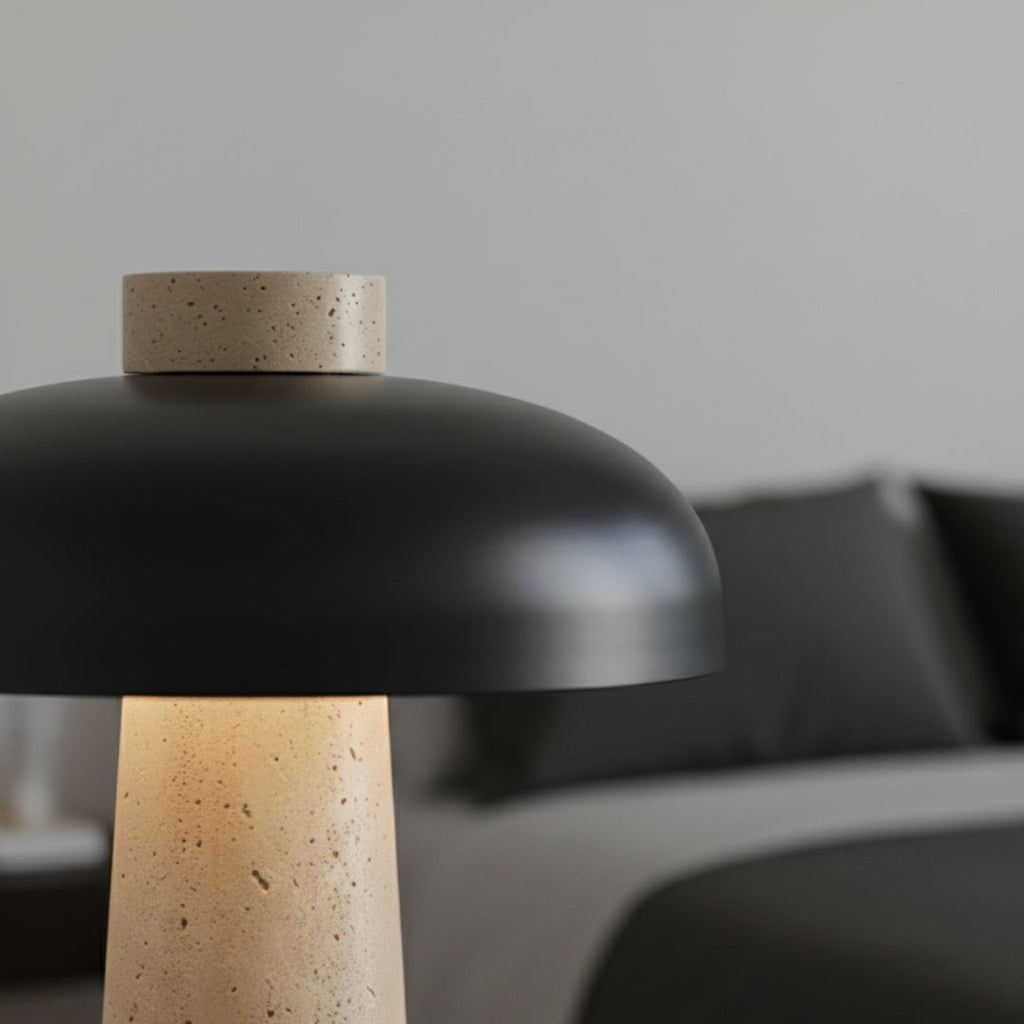 Nachttischlampe Design aus Stein