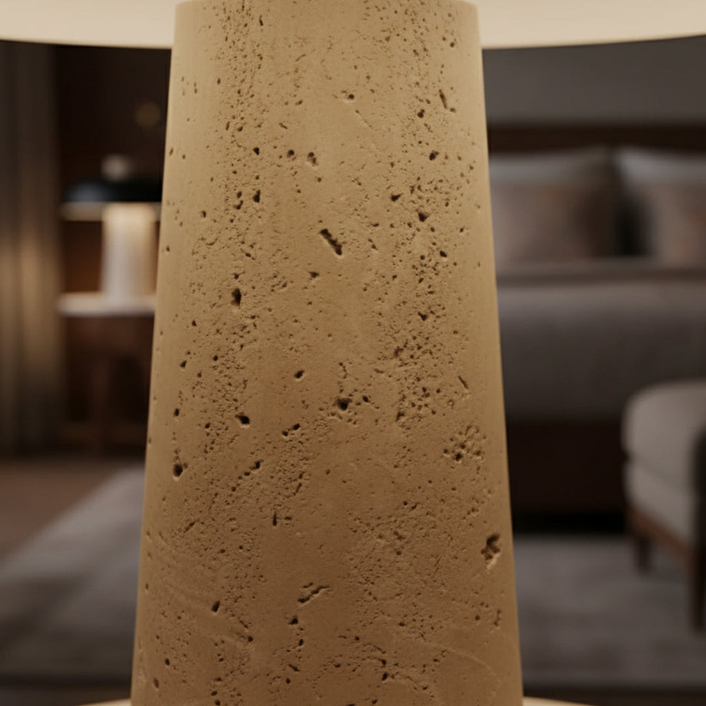 Nachttischlampe Design aus Stein