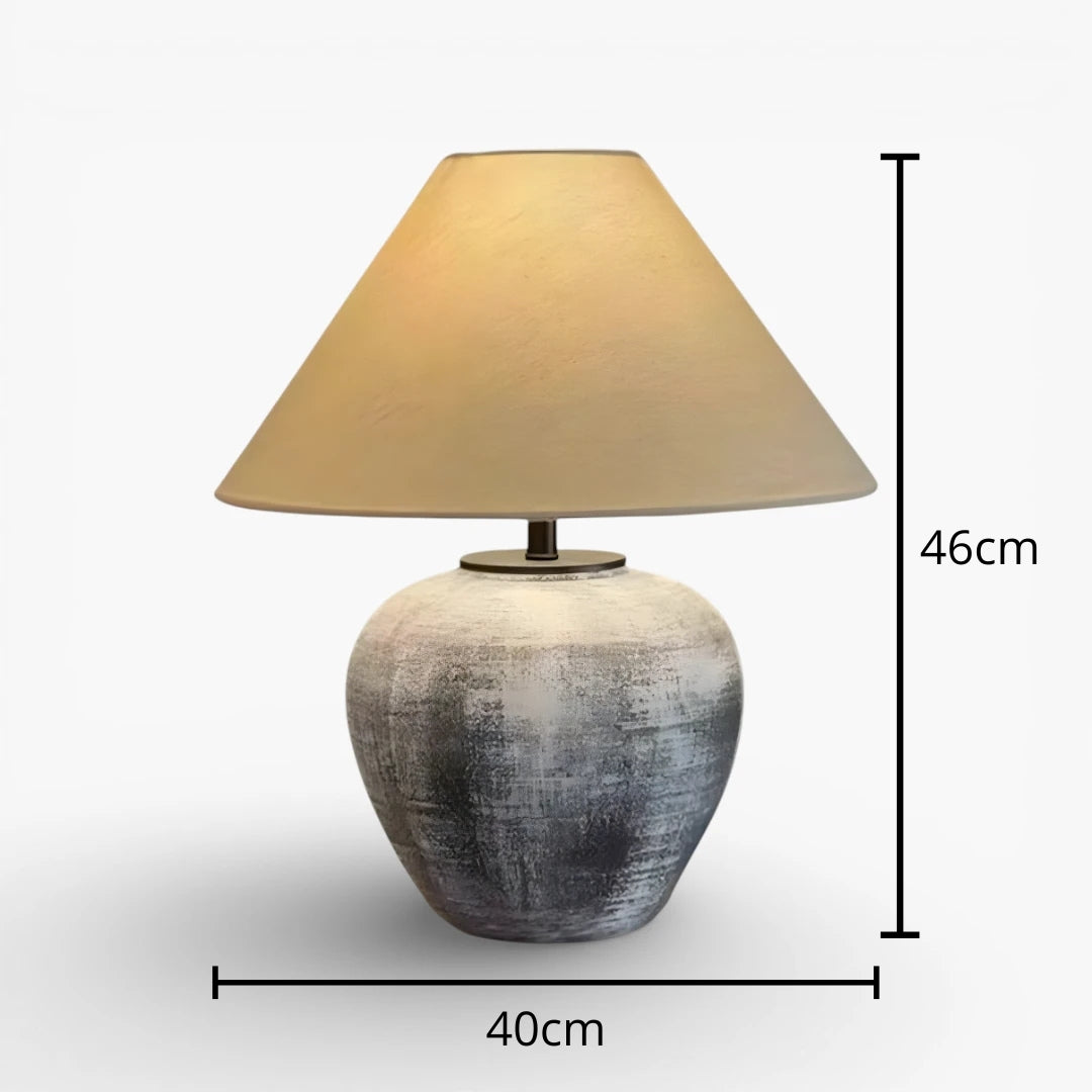 Nachttischlampe Japanisch aus Keramik