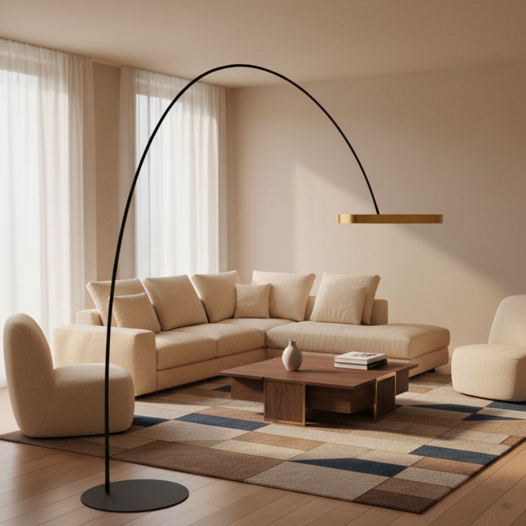 Stehlampe Bogen
