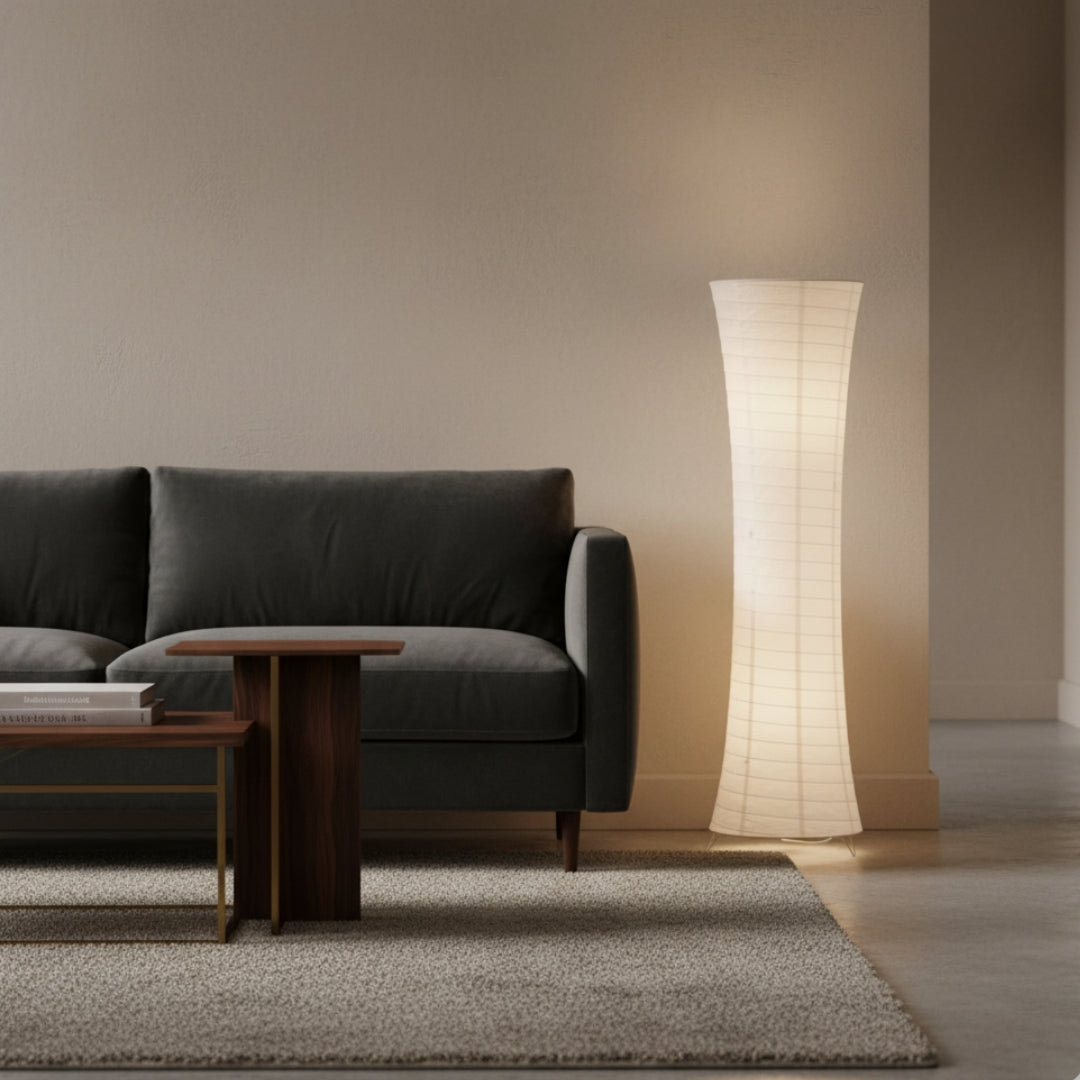 Stehlampe aus Papier Riz