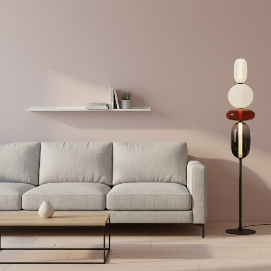 Stehlampe aus Glas