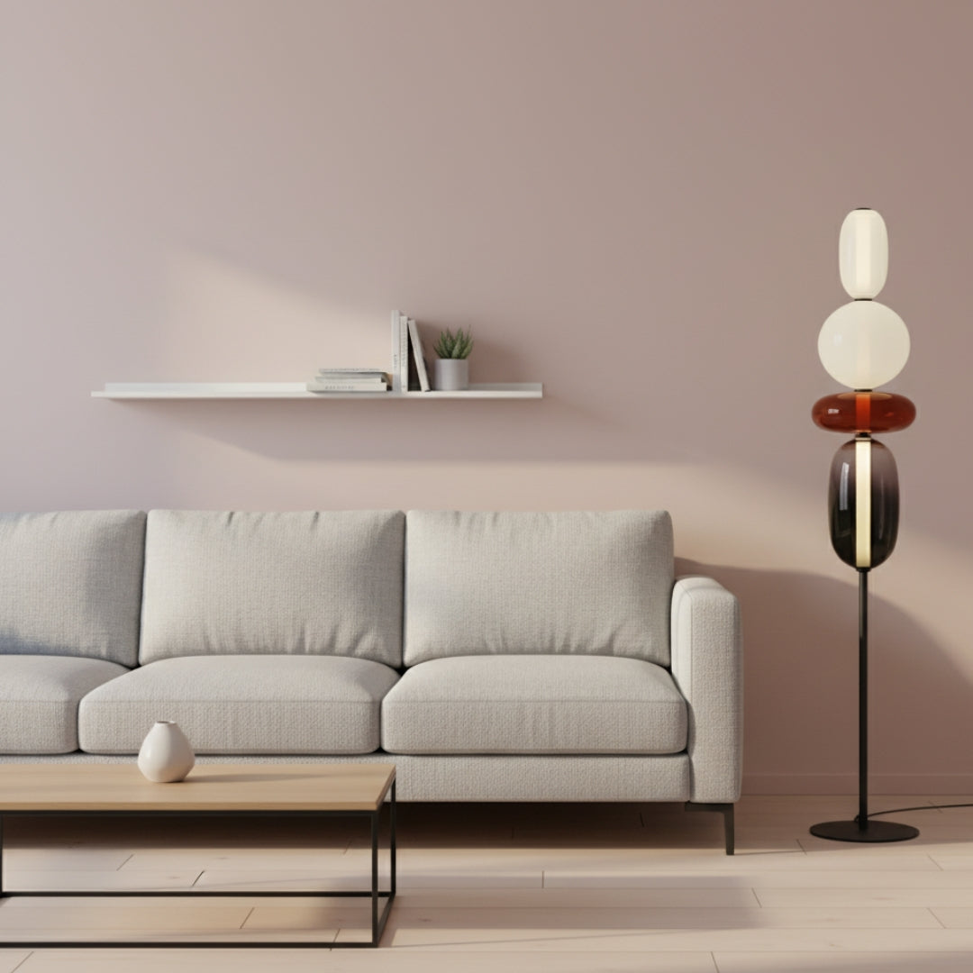 Stehlampe aus Glas