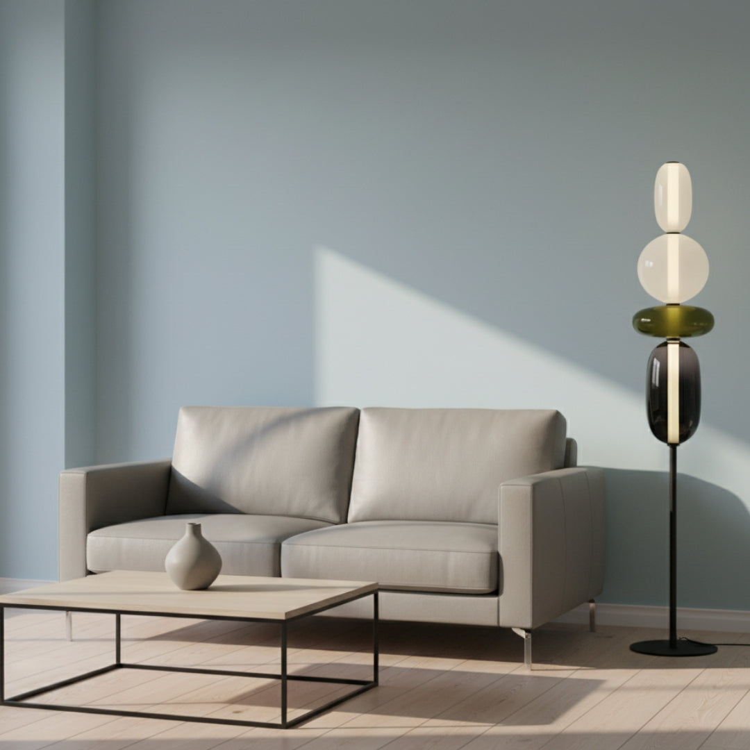 Stehlampe aus Glas