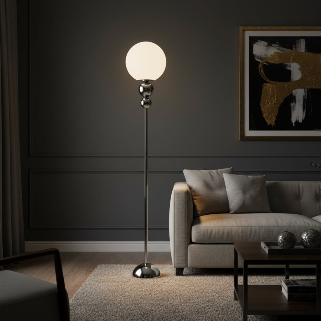 Stehlampe Globe aus Glas