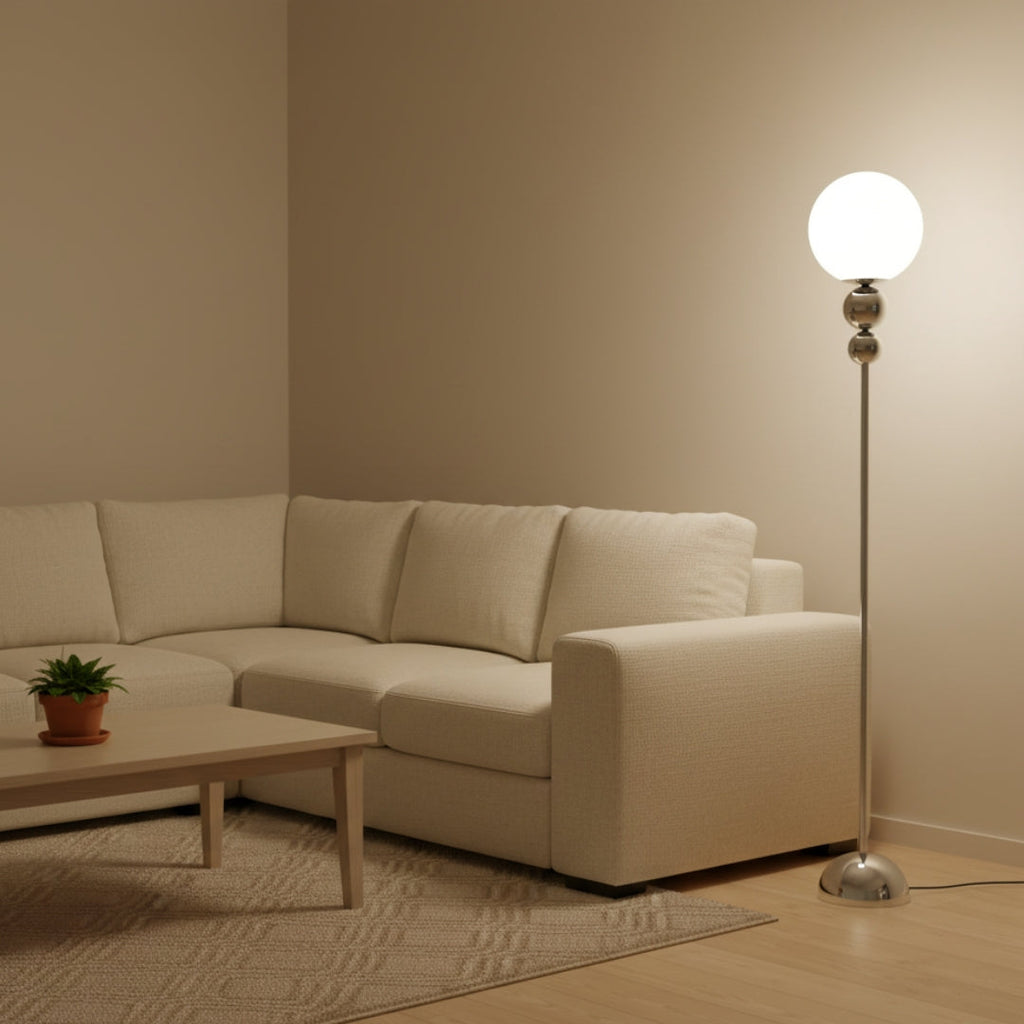 Stehlampe Globe aus Glas