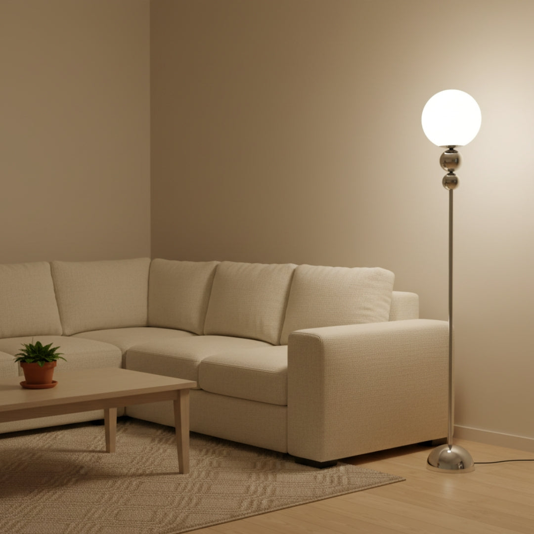 Stehlampe Globe aus Glas