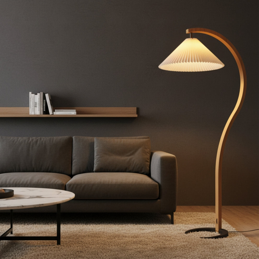 Stehlampe Wohnzimmer Holz