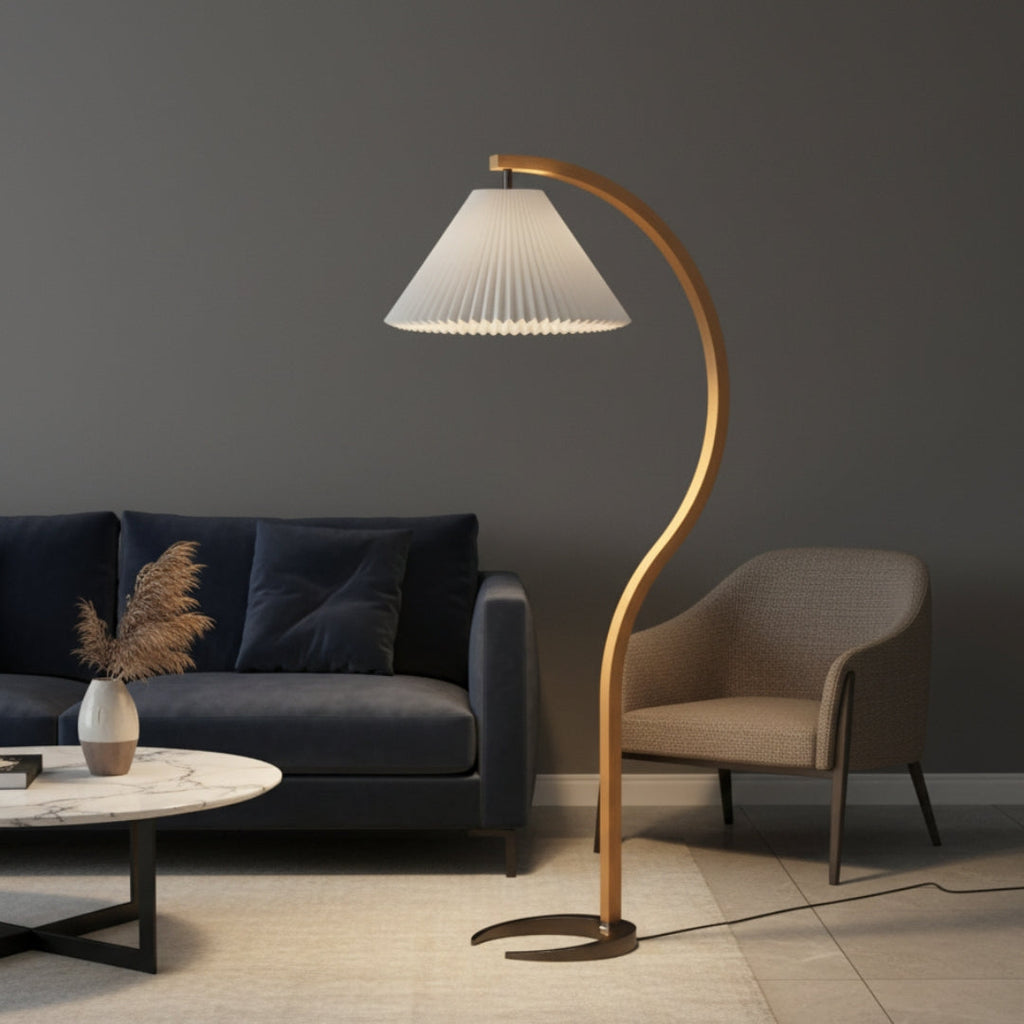 Stehlampe Wohnzimmer Holz