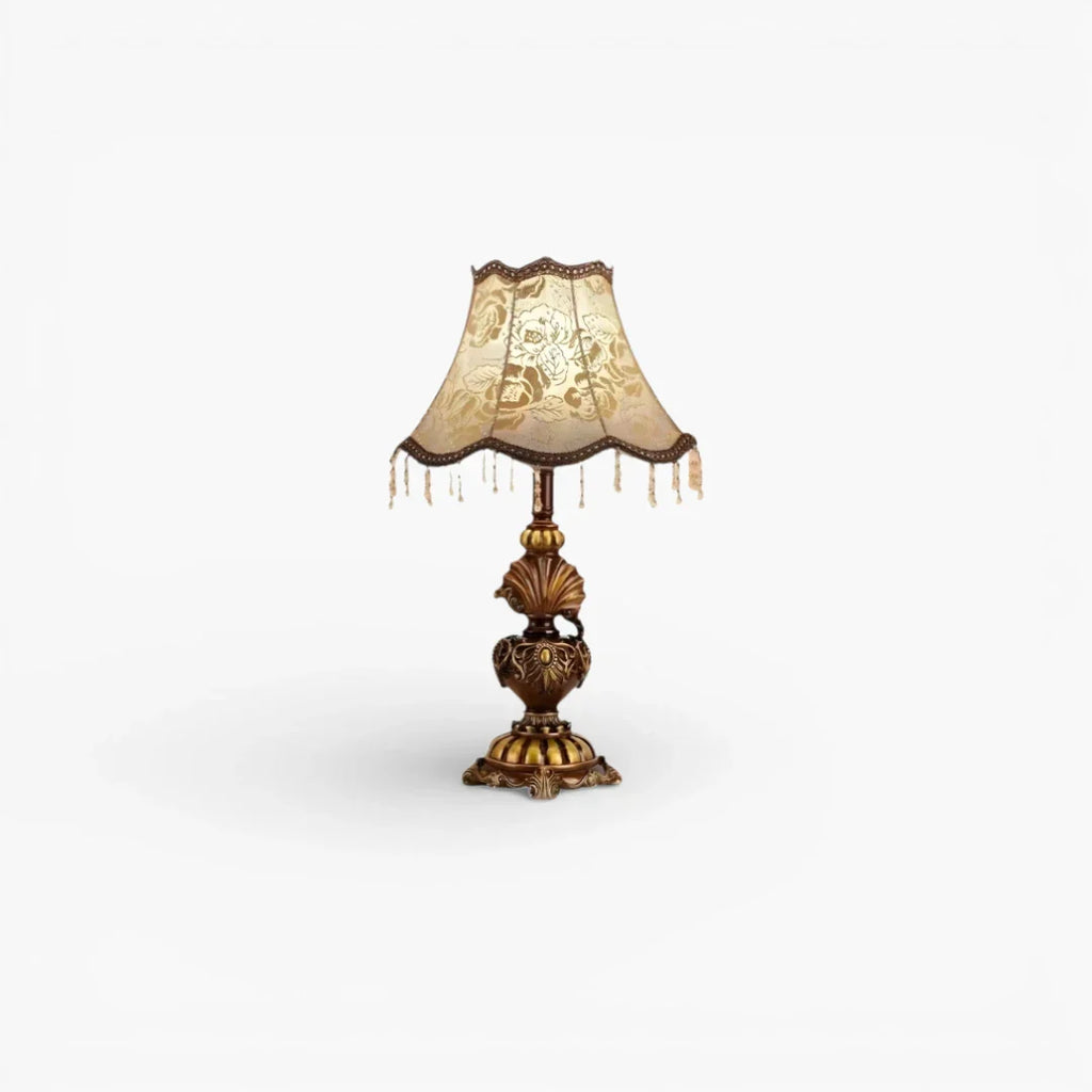 Nachttischlampe Antik mit Lampenschirm