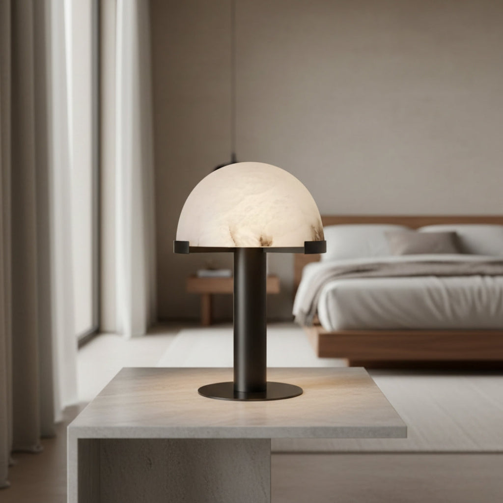 Nachttischlampe Antik aus Marmor