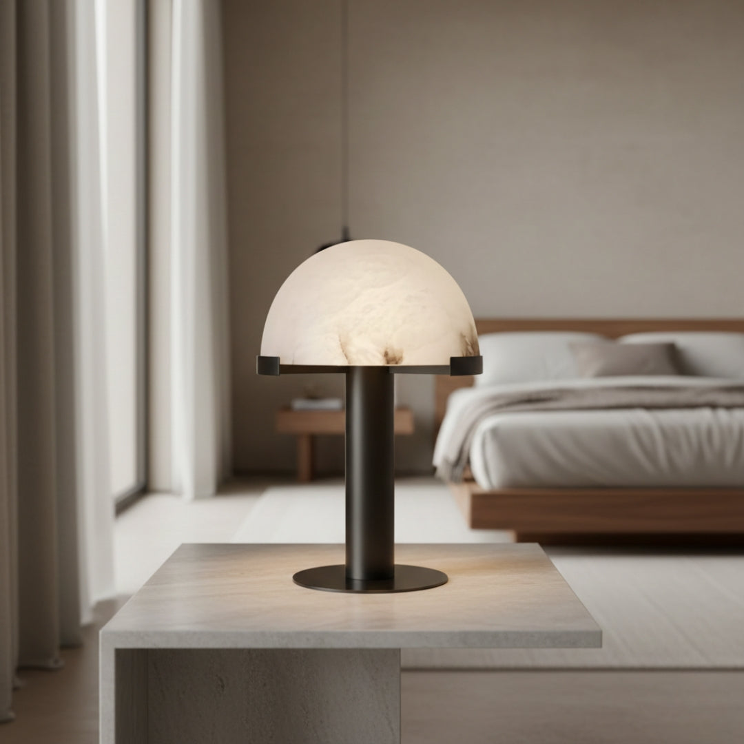 Nachttischlampe Antik aus Marmor