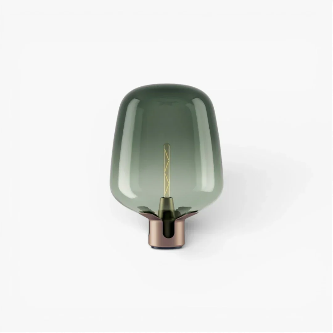 Nachttischlampe Antik aus Glas