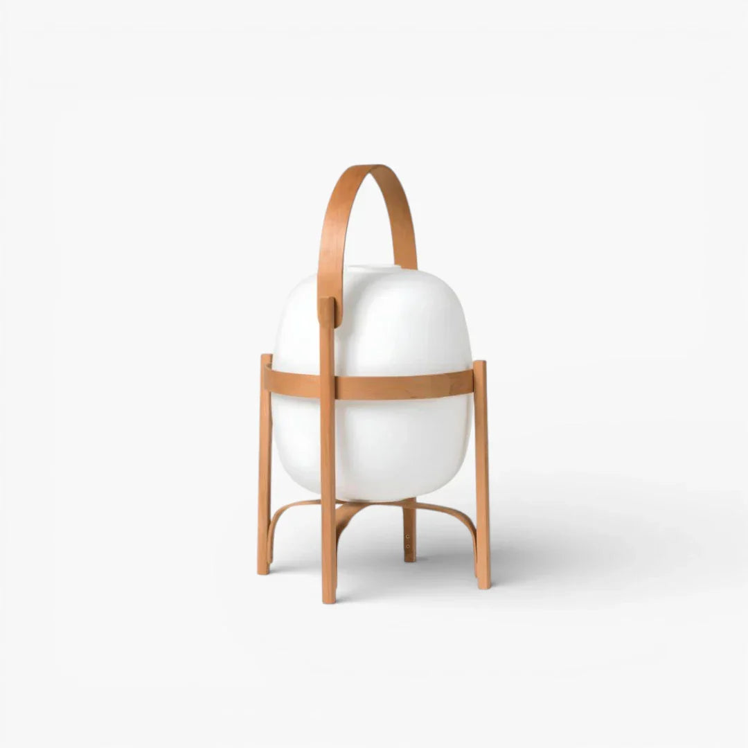 Nachttischlampe Holz im japanischen Stil