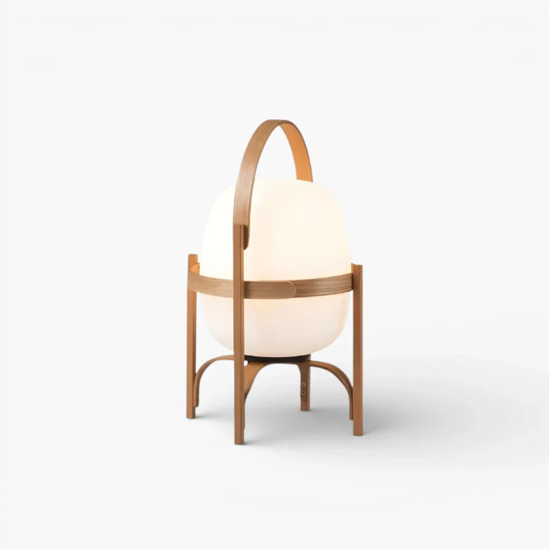 Nachttischlampe Holz im japanischen Stil