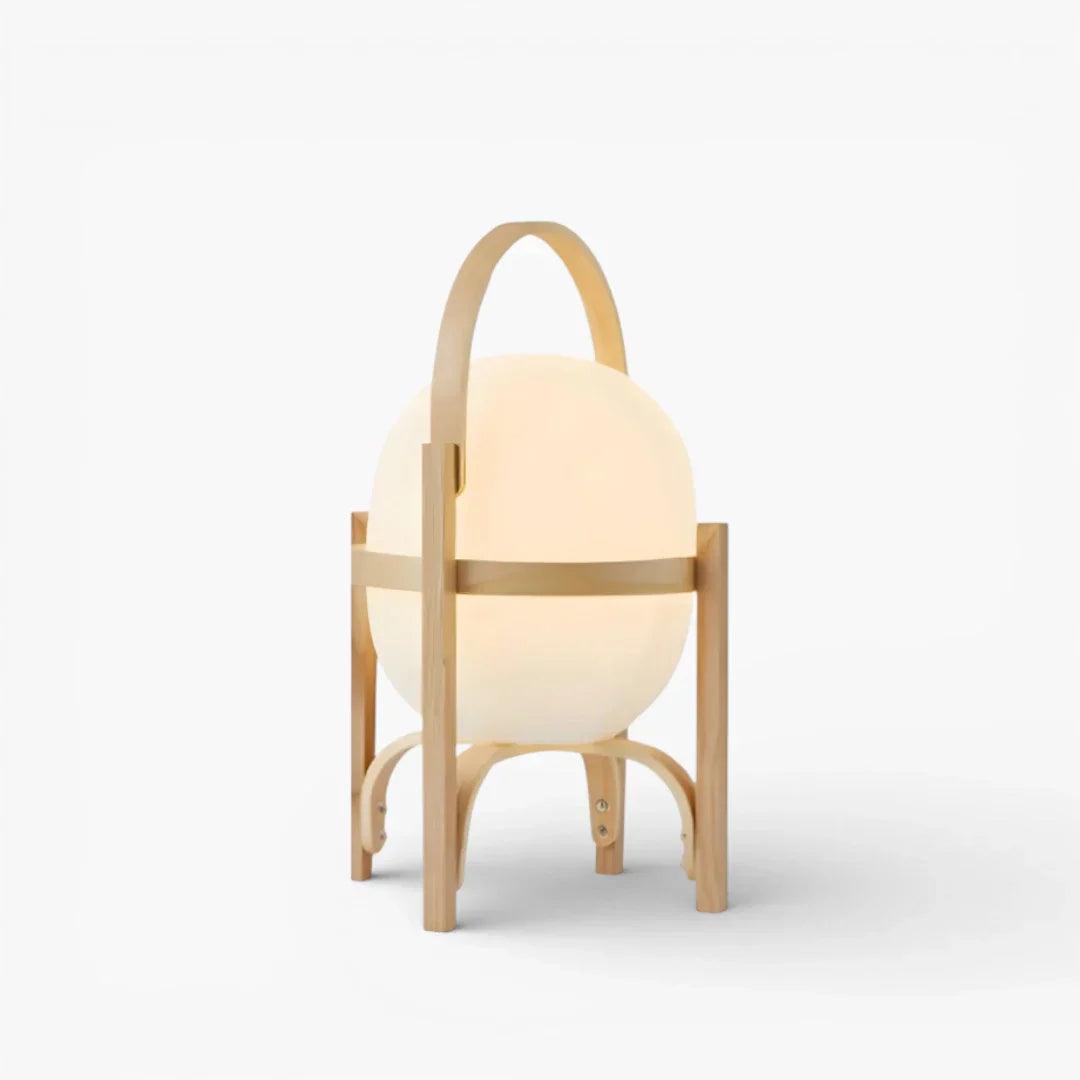 Nachttischlampe Holz im japanischen Stil