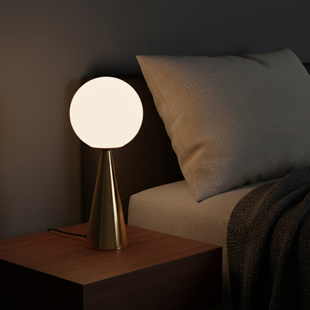 Nachttischlampe Leuchtende Kugel